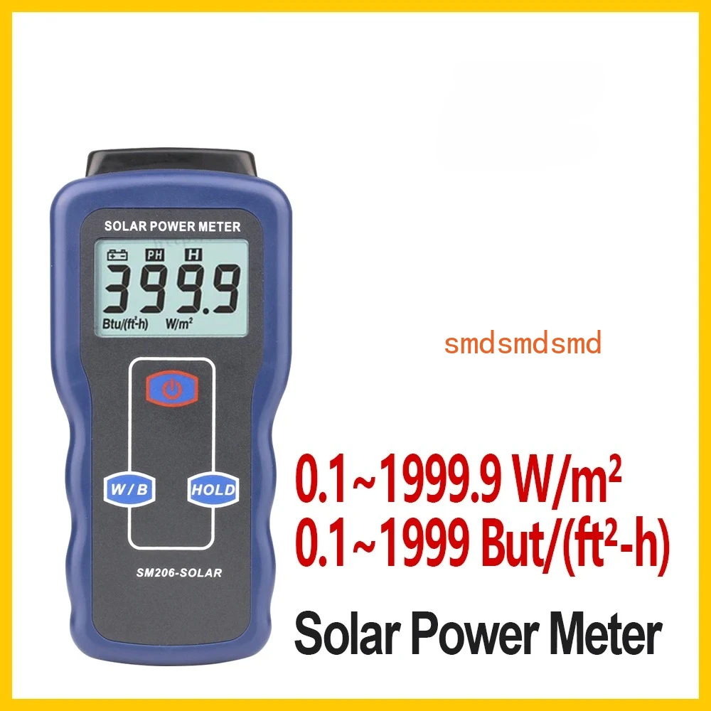 

RZ Solar Power Meter Light Meter Solar Radiation Tester Optical Solar Research Glass Light Intensity Data Peak Hold SM206