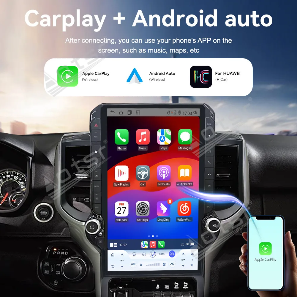 

Android 15 14.5" Touch Screen Car Radio For Dodge RAM 1500 DT 2019-2023 Car Multimedia Video Player GPS Navigation Carplay Unit