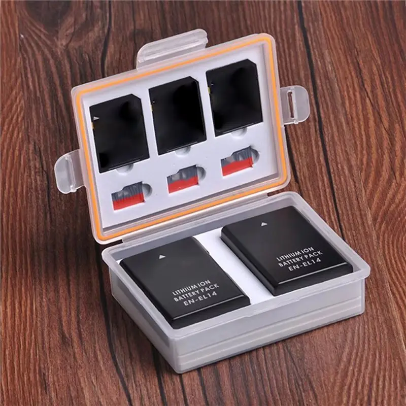 NP-FW50, NP-W126, LP-E17 1PC For Canon Camera Battery Storage Box SD TF Memory Card Case For LP-E12 LP-E10 NB-10L NB-2L