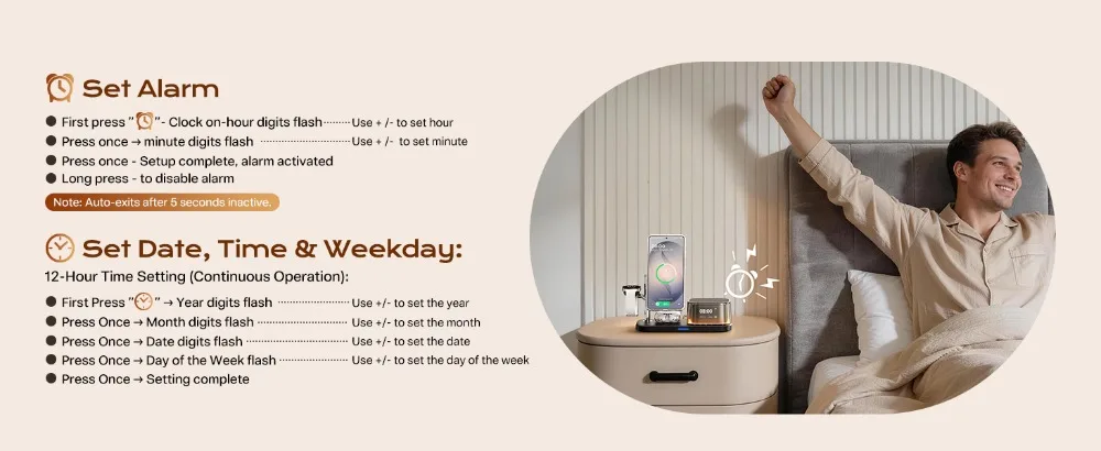 MagSafe Wireless Charger with alarm clock