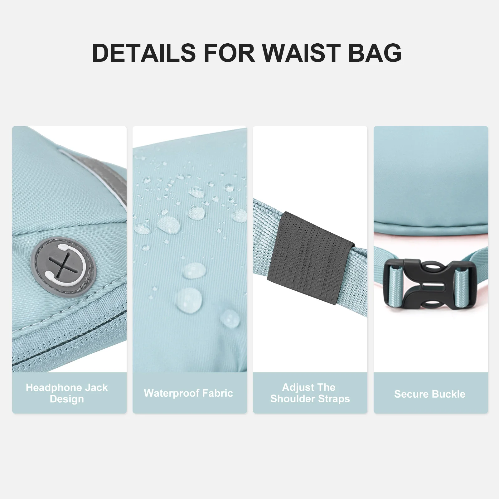 Water Resistant Waist Bag Zipper Pockets Chest Bag Travel Hiking Outdoor Sport Holiday Mobile Wallet Package，Running Waist Pack - view 5