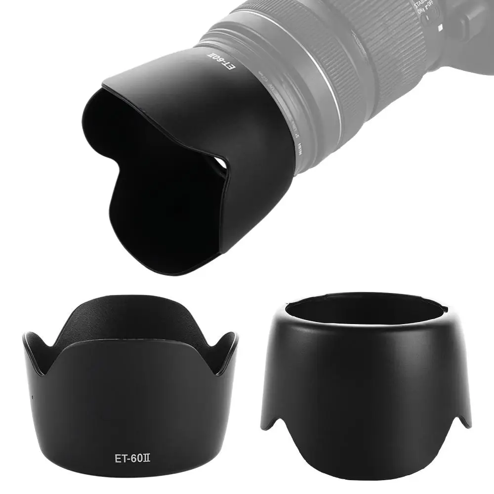 ET-60 II 58mm Lens Hood Reversible Camera Accessories for Canon 55-250MM 75-300MM II 90-300MM