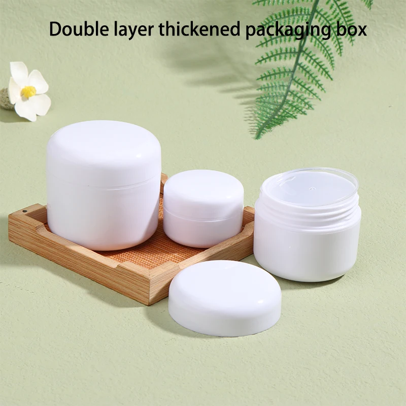 10/30/50g Double Layer UV Protection Plastic Makeup Cream Jars Concentrate Pots Storage Refillable Containers Jar