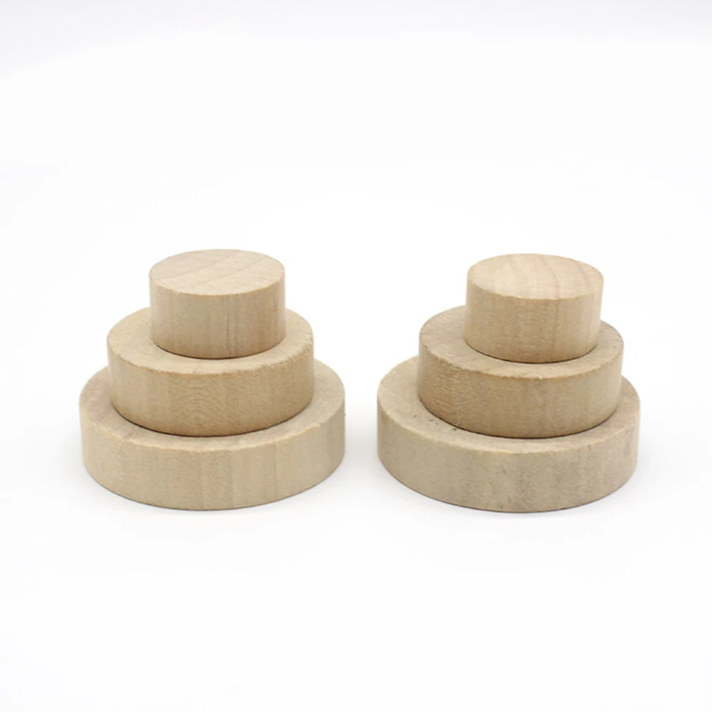 

10pcs Solid Wood Round Handle Blocks DIY Stamp Bases for Scrapbooking Crafts Wedding Decor Coasters Gift Tags Wood Stamp Handle