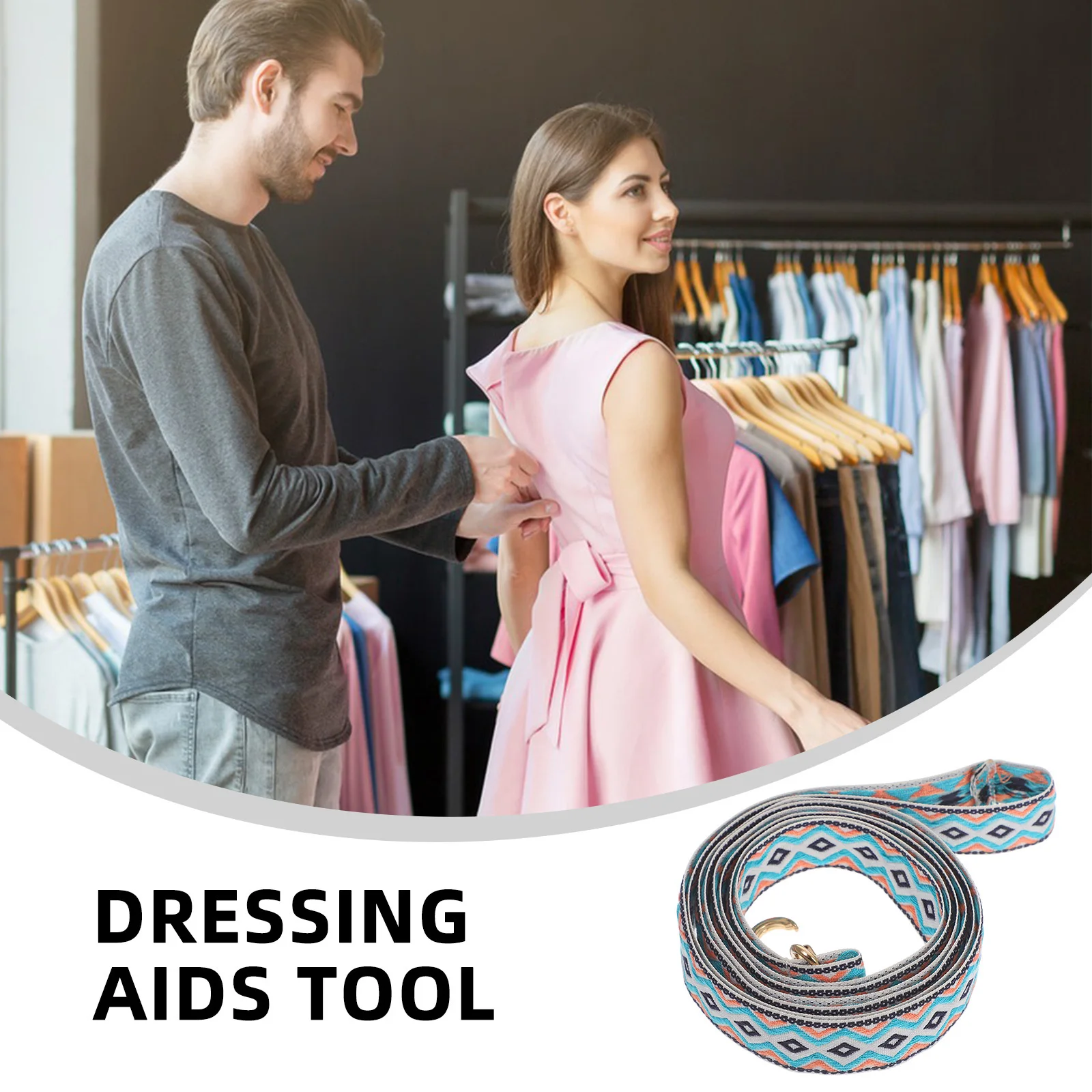 

Clothing Helper Hook For Dress Boots Apparel T-Shaped Pull Tool, Invisible Zipper Aid, Dressing Assistance Strap, Metal Zipper