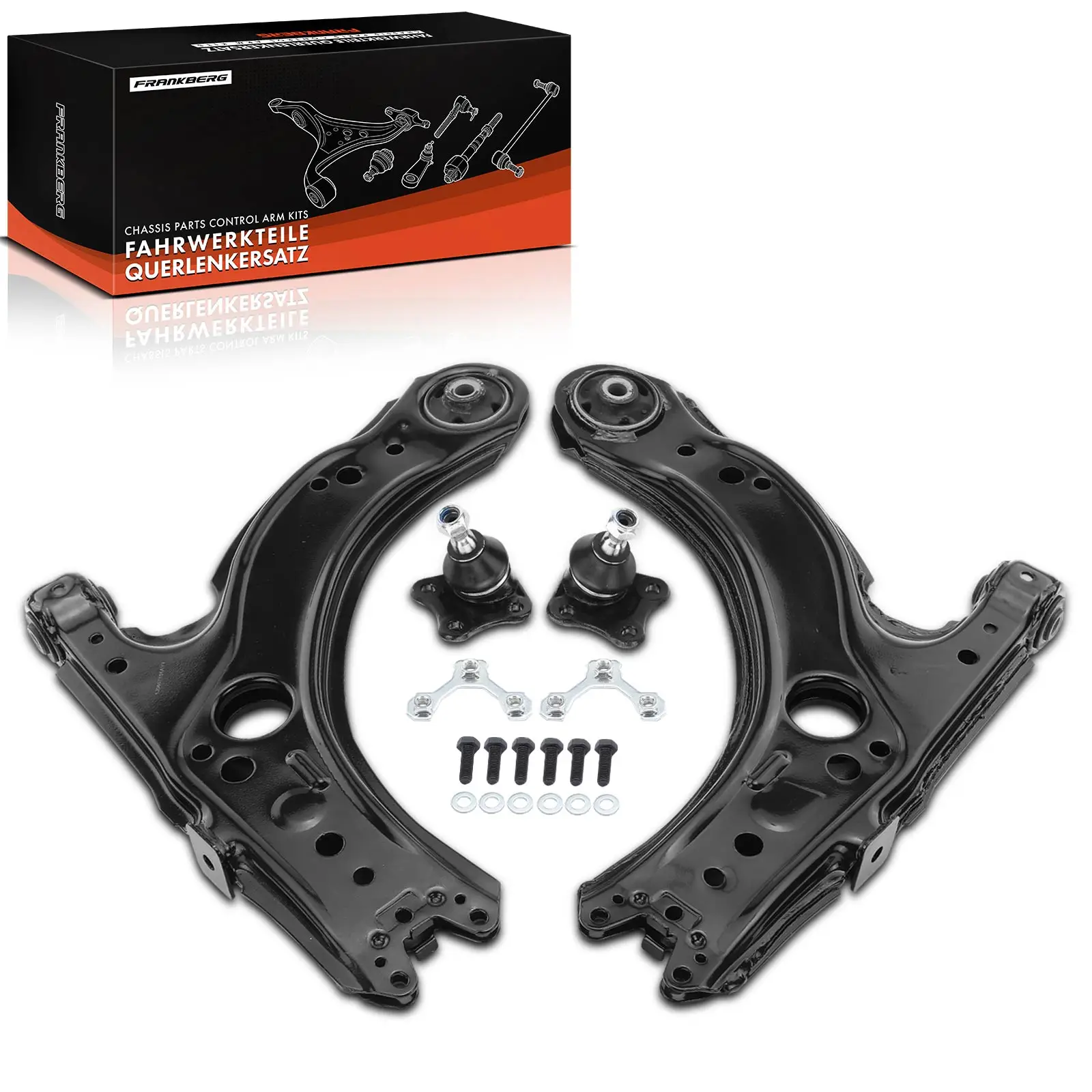 Frankberg Ensemble de bras de suspension 4 pièces, essieu avant gauche inférieur droit pour VW Bora Variant Golf IV Van New Beetle Cabriolet 1J0407151A