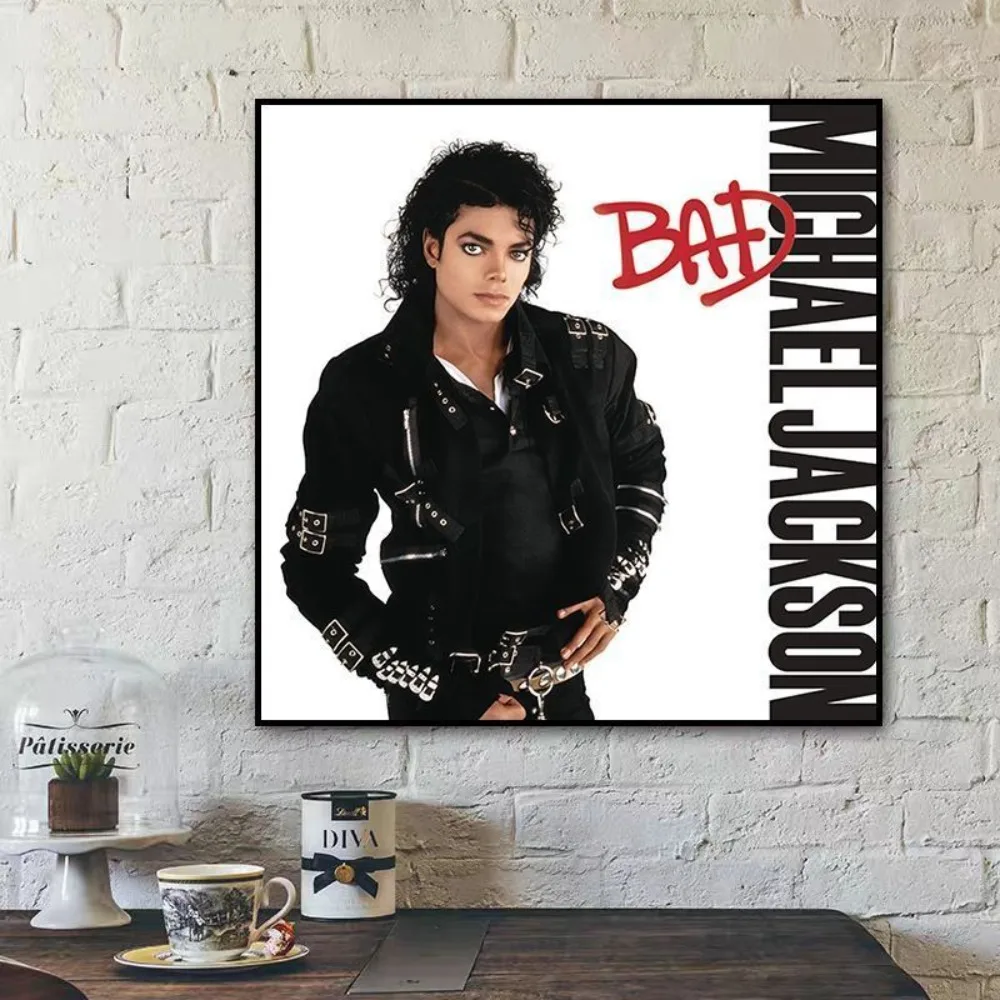 ملصق ديكور لغطاء ألبوم مايكل جاكسون - لوحة فنية جدارية لمغني الموسيقى لبار DJ وغرفة المعجبين وديكور المنزل
