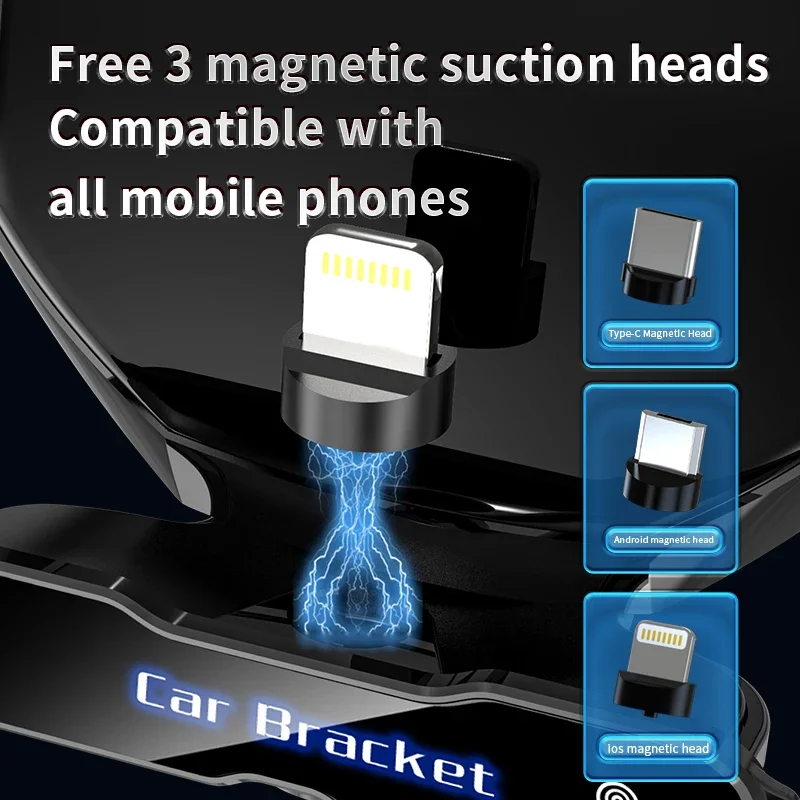 Supporto magnetico per telefono da auto con caricabatteria da auto automatico Wireless da 30W per iPhone 15 14 13 8 stazione di ricarica a