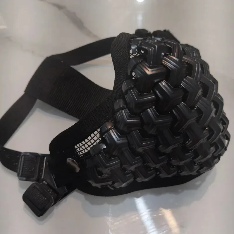 Masker Pesta Cosplay Punk Pelindung Taktis Setengah Wajah Armor Logam untuk Pria Wanita kl'64.