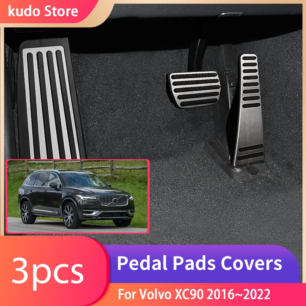 

For Volvo XC90 2016~2022 Accelerator Car AT MT Pedals Gas Brake Stainless Steel Non-slip Foot Rest Pedal Pads Accessories.