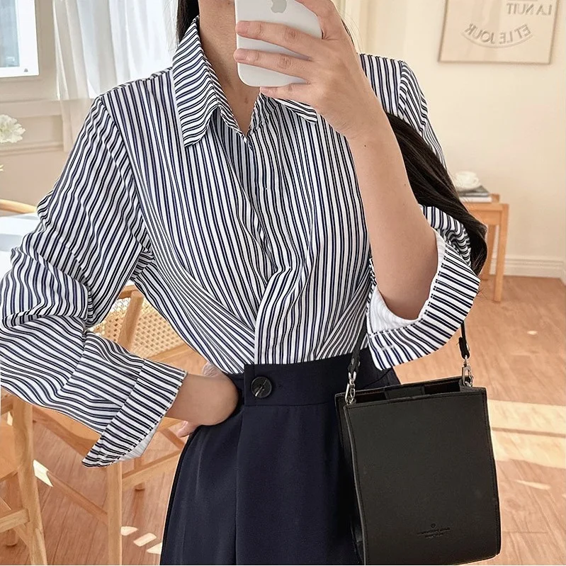

Womens Dress 2026 Spring New French Light Luxury Fashion Style Stripe Splicing Waist Irregular Shirt Skirt Fashion Casual Daily