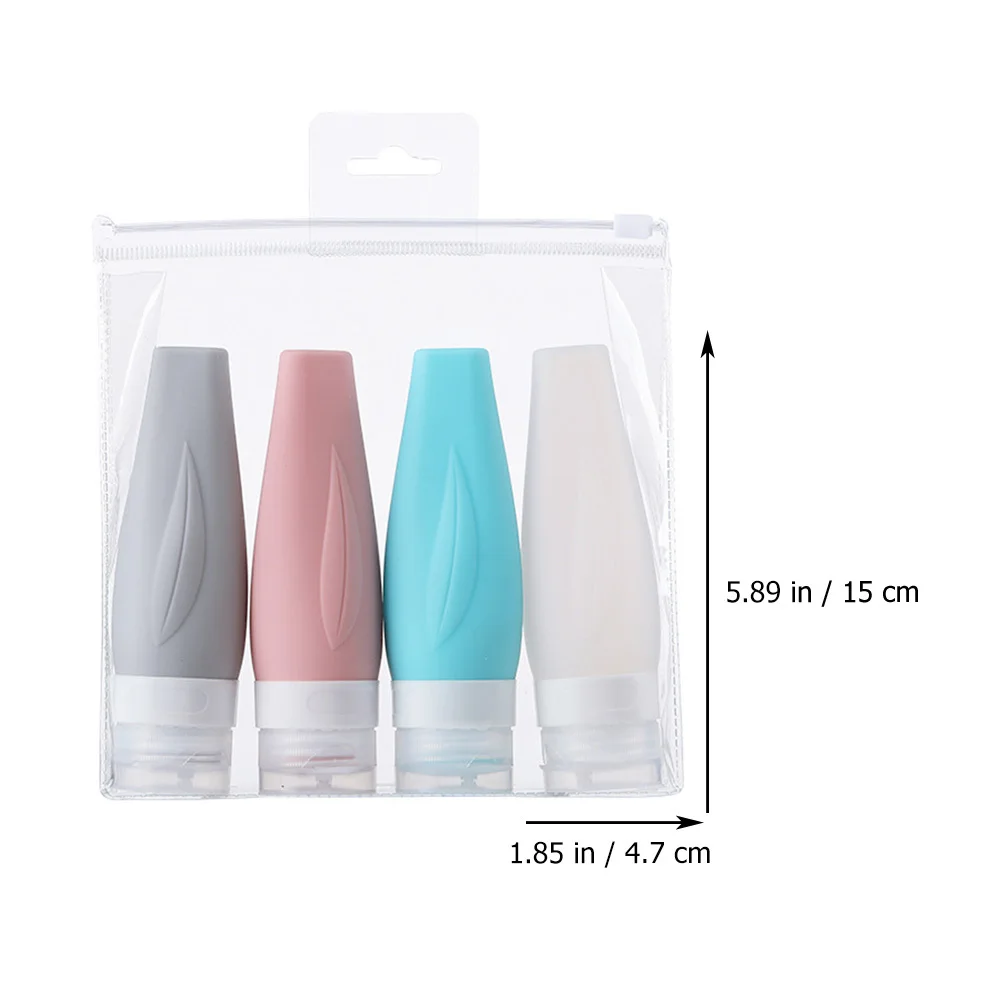 

4Pcs Silicone Leak Proof Travel Bottles Refillable Toiletries Containers for Shampoo Lotion Conditioner Travel Size