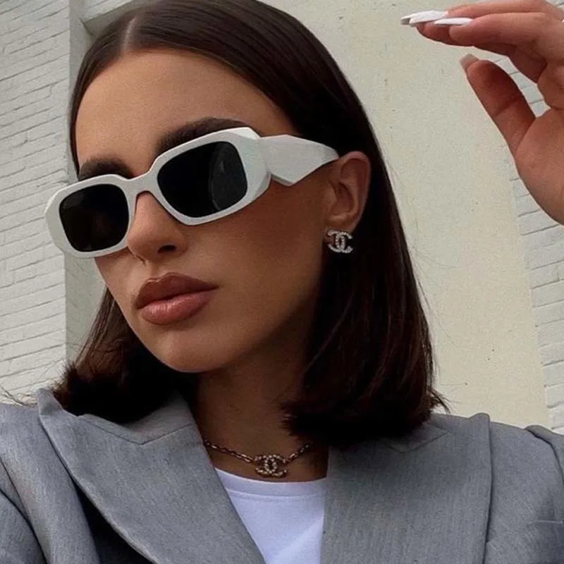 Square Vintage Sunglasses Woman Brand Designer Candy Colors Sun Glasses Female Fashion Outdoor Ins Popular White Oculos De Sol