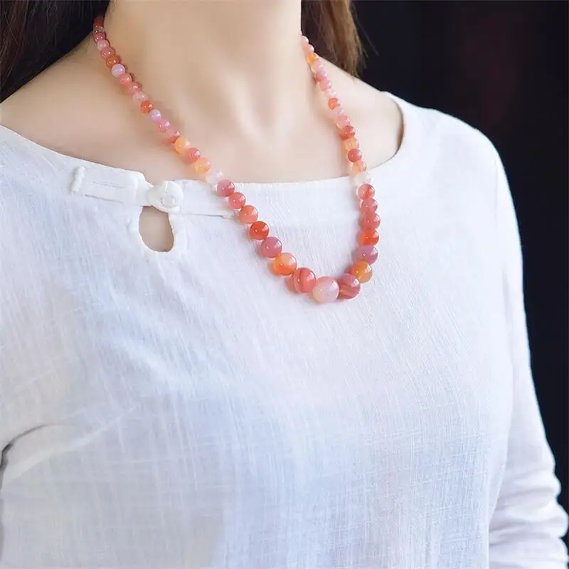 

5,5-13 мм натуральный агат Яньюань ожерелье браслет Рейки Исцеление фэншуй камень модные украшения для женщин праздничный подарок 1 шт.