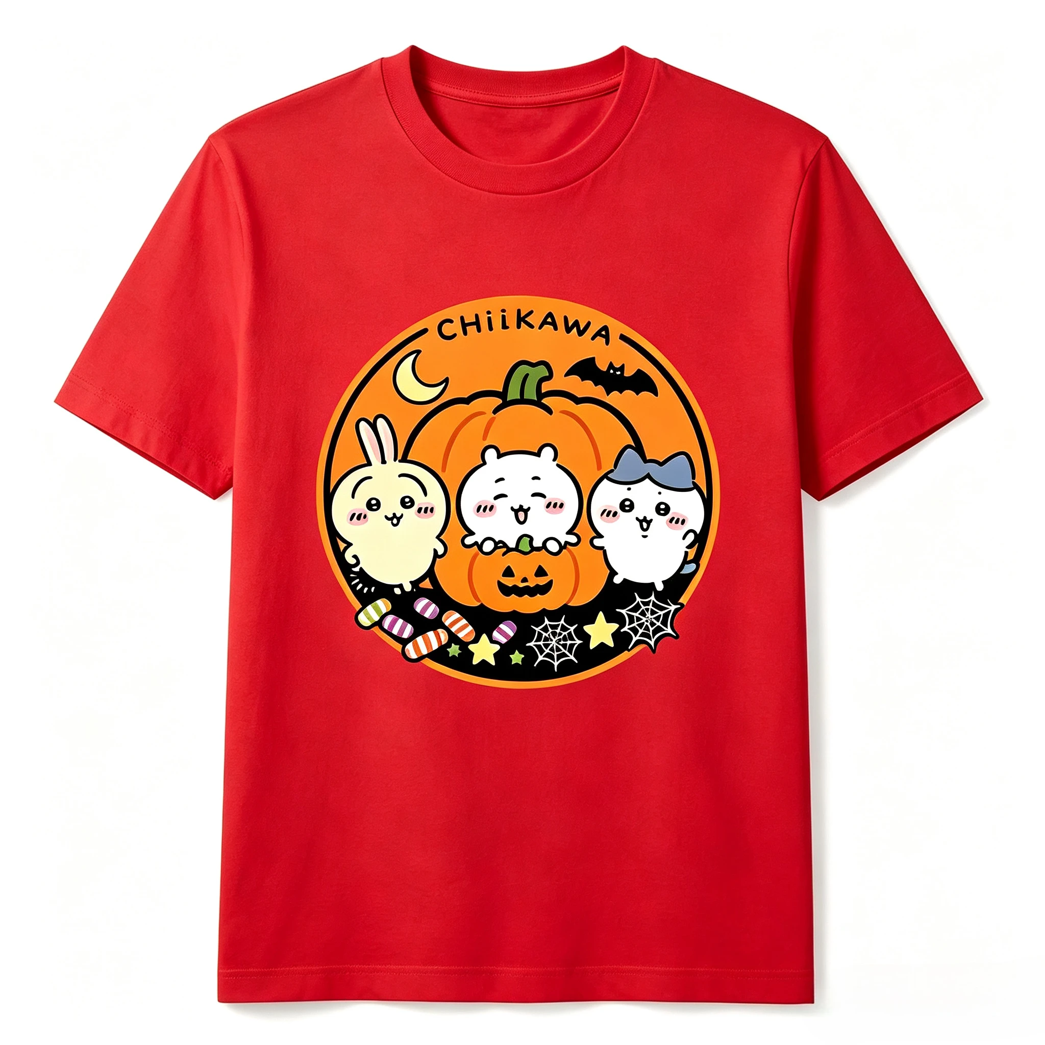 Chiikawa Halloween Kürbis-Hexe Grafik T-Shirt Kurzarm Freizeit-Oberteil für die gruselige Jahreszeit Anime-Fan Feiertagsparty Alltagskleidung – Detail 5