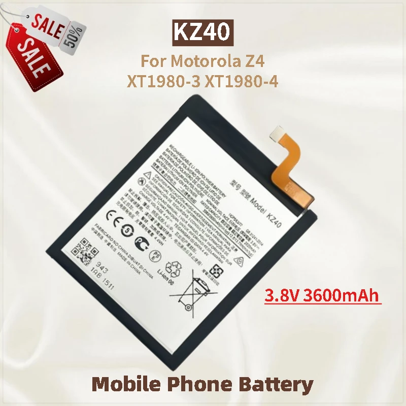 

Аккумулятор KZ40 3,8 В 3600 мАч для Motorola Z4 XT1980-3 XT1980-4, сменный аккумулятор для мобильного телефона, новинка, высокое качество