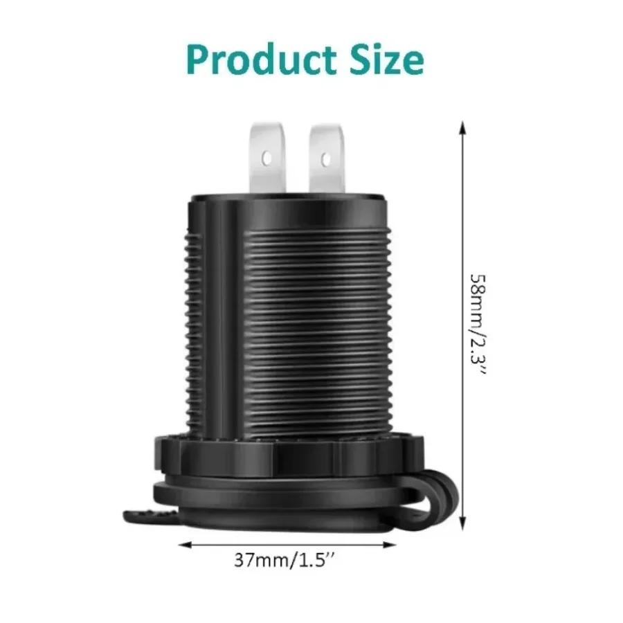 1/2PCS 12V Cigarette Lighter Socket Waterproof Socket Replacement DIY Kit Is Applicable To Automobiles Ships Marine Motorcycles