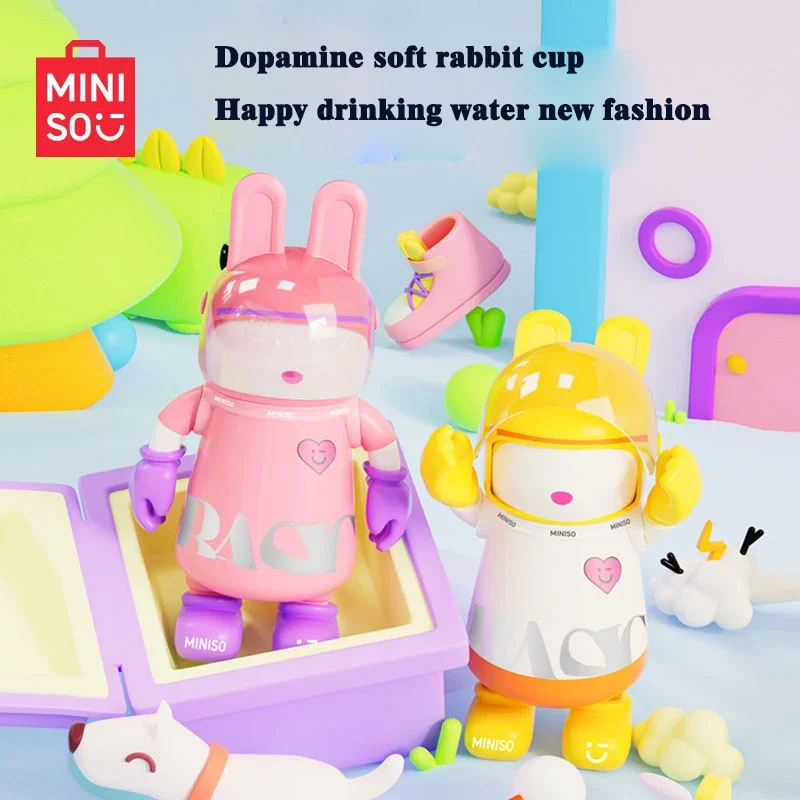 

550 мл MINISO Miniso термос, детская соломенная чашка из нержавеющей стали 316, студентка, высококачественная чашка для воды с большим животом