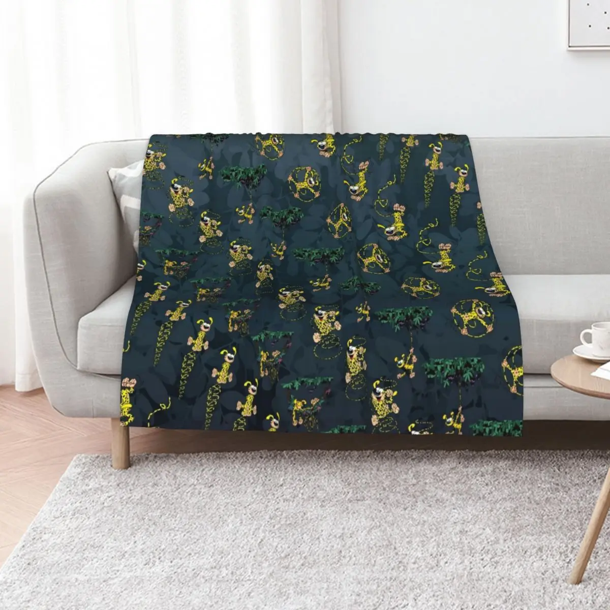 Marsupilami Tuti 2 / Dark grey design / Pattern Throw Blanket All Season Soft Lightweight Blanket for Home
