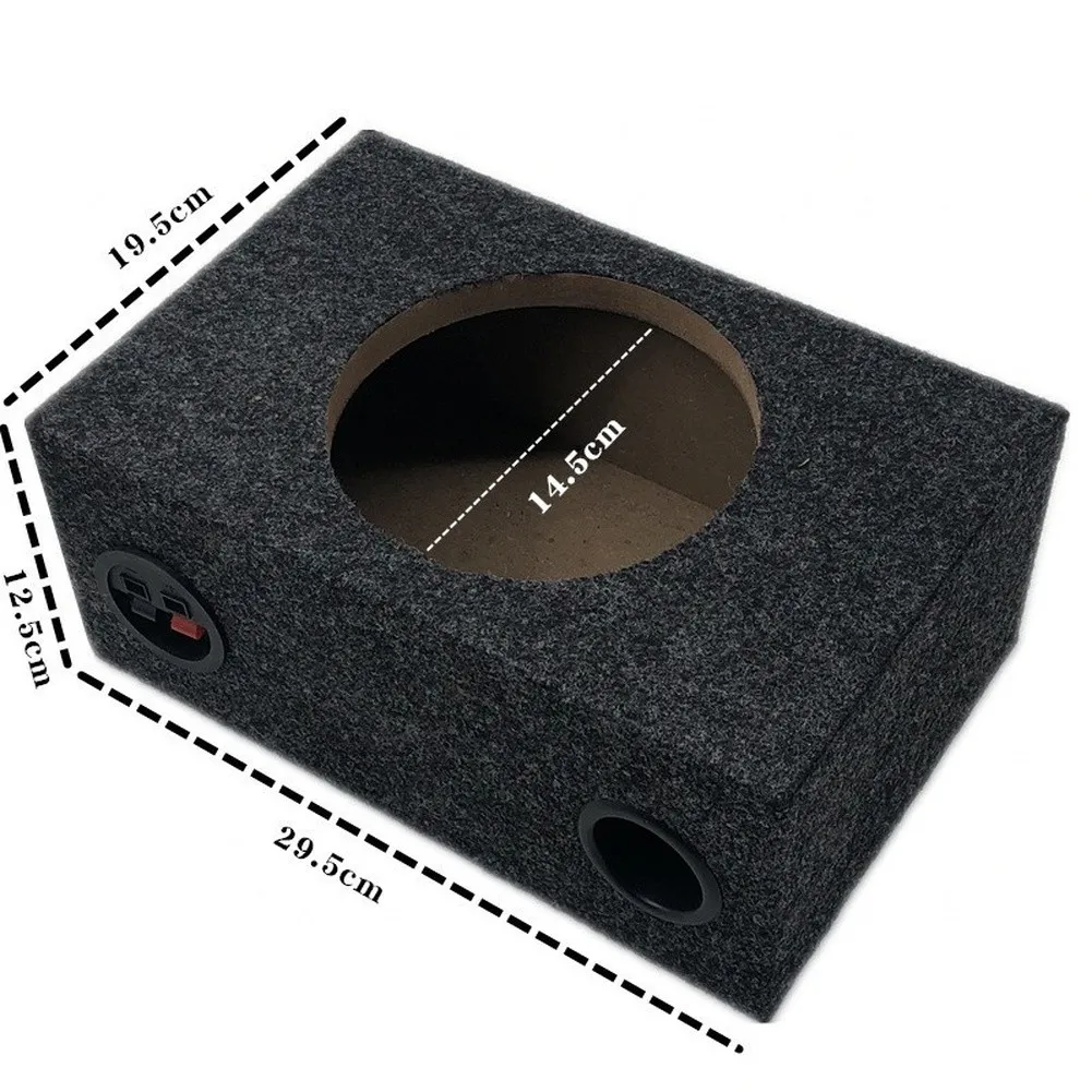 Speaker case constructed from wood for 6.5 inch units with 29.5 cm length 19.5 cm width 12.5 cm depth specifications