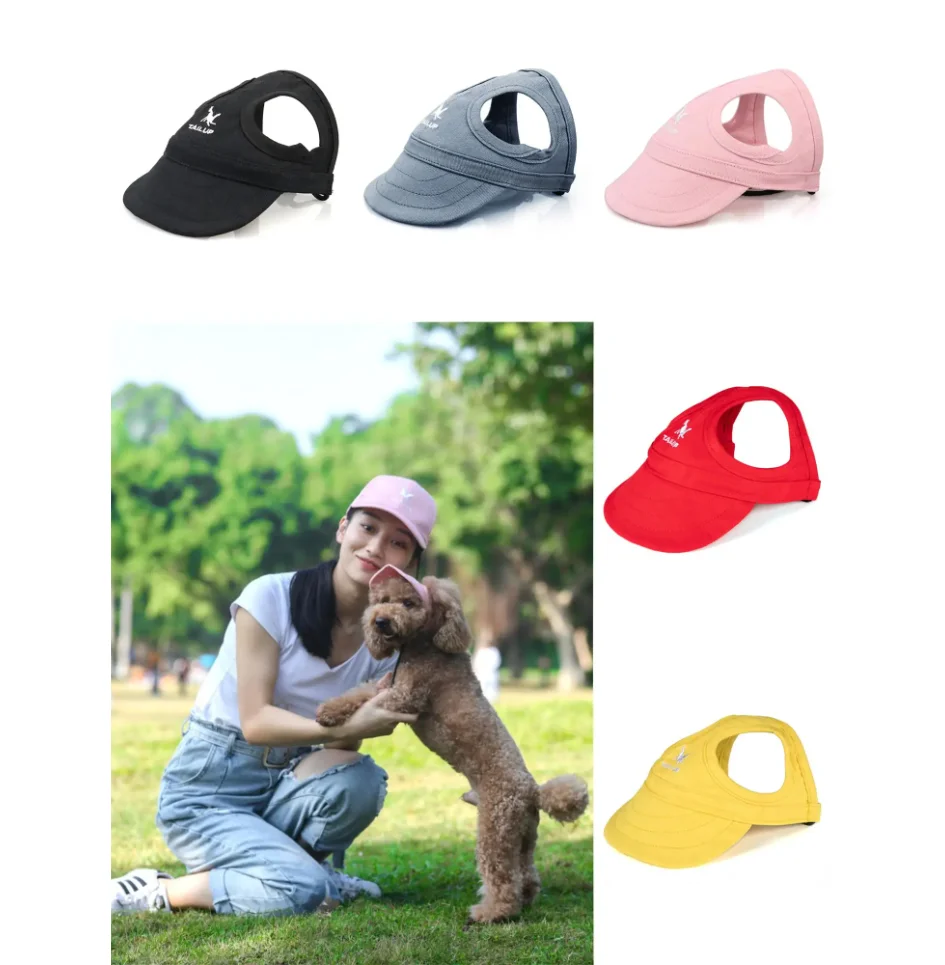 

Adjustable Pet Dog Travel Cute Baseball Hat Sun Cap Visor Hat with Ear Holes Outdoor Sport Pet Supplies