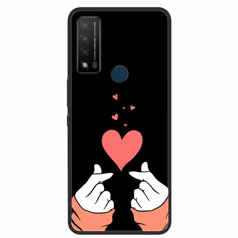 For TCL 20 R 5G Case T767H Soft TPU Print Panda Cats Silicon Protector Cover For TCL 20R 5G Cases Black Capa Fundas For TCL20R