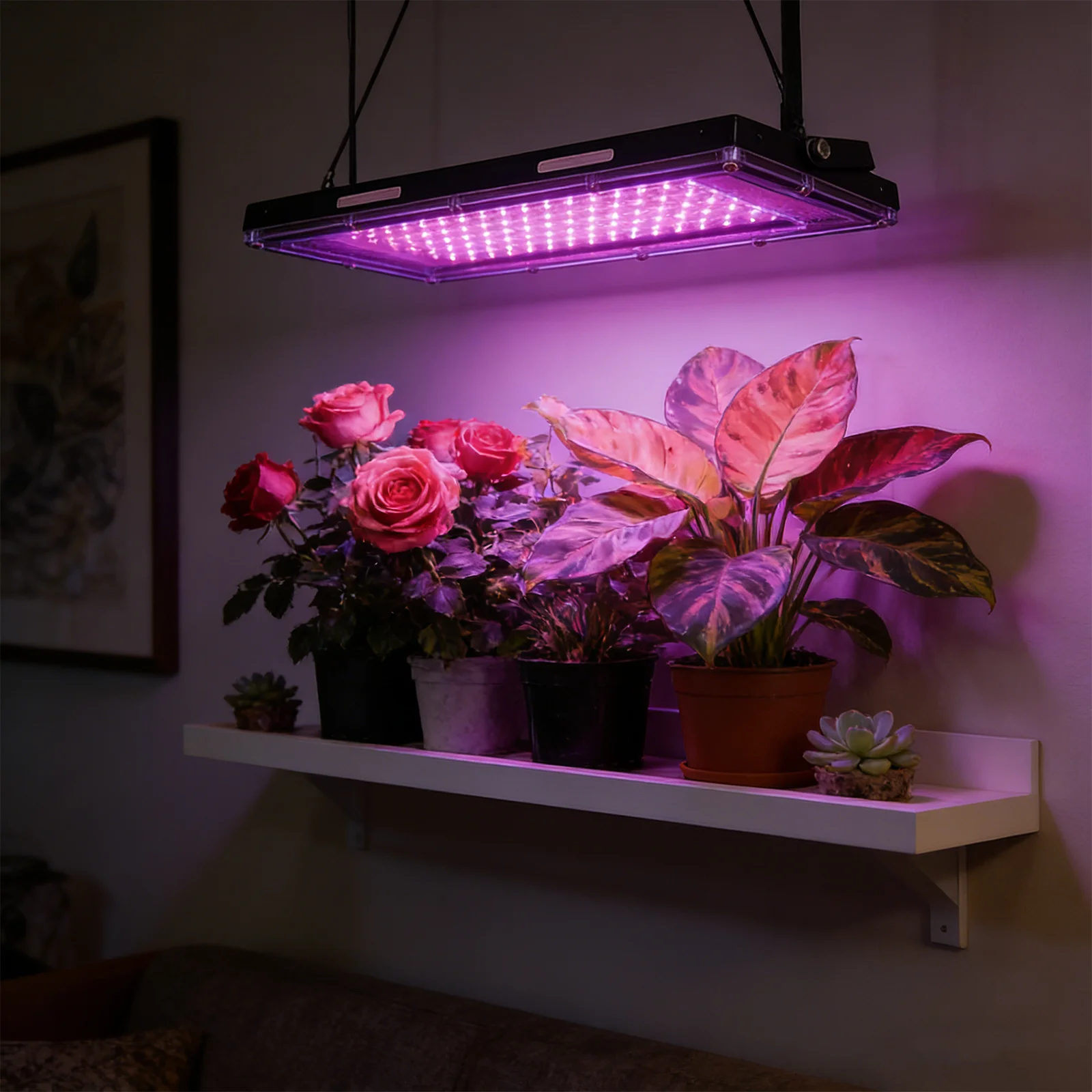 Hanging LED Grow Light,96 LED Full Spectrum Plant Light for Indoor Growing,Perfect for Succulents Herbs Vegetable in Home Office