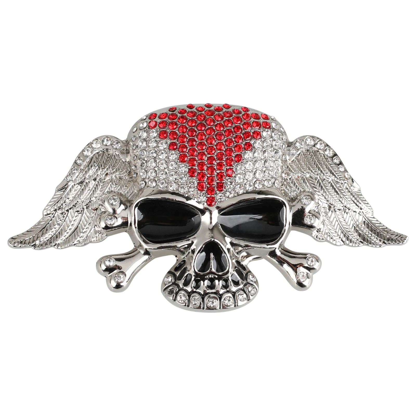 Colored Rhinestone Skull Belt Buckle Wings Ghost Head