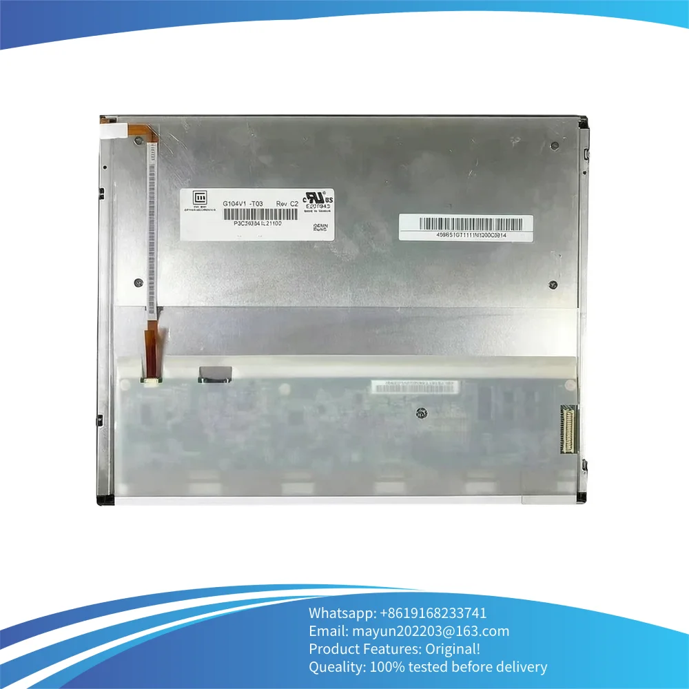 Painel de Exibição de Tela LCD para Innolux G104V1-T03 G104V1 T03 Original, Módulos de Tela LCD de 10,4 Polegadas 640×480