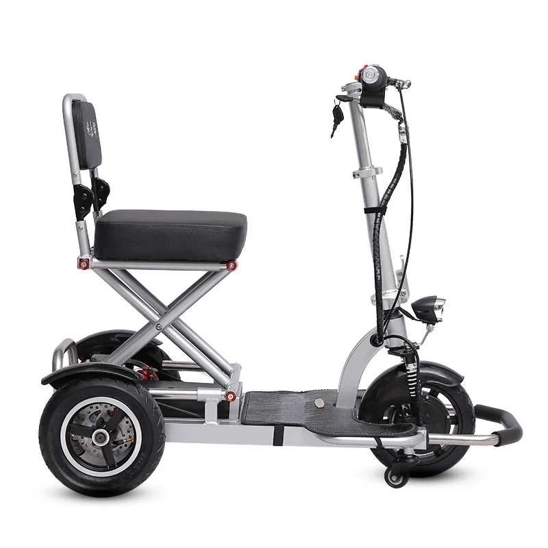 

Folding electric three wheels to help the elderly disabled portable household small lithium battery car