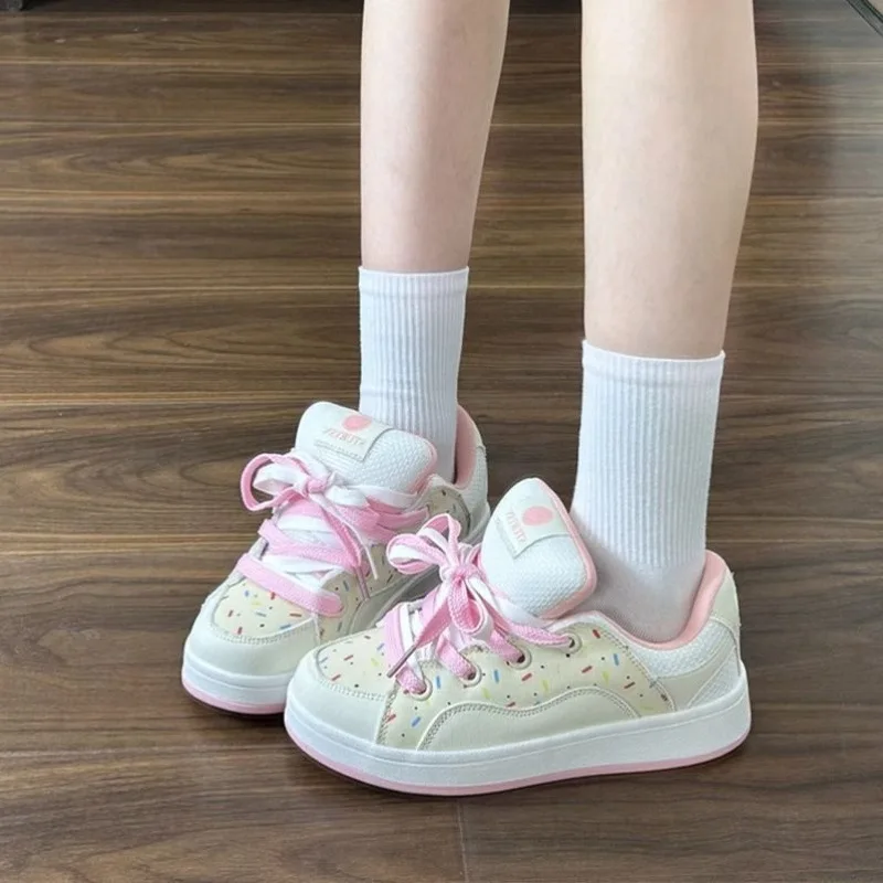 

Women's casual sneakers, pink cute fashion students, multifunctional women's shoes, spring and autumn new rubber outsole shoes
