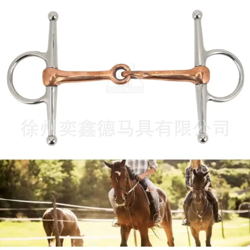 Full Cheek Snaffle Bit, Stainless Steel Copper Horse Mouth Bit, Equestrian Riding Tack