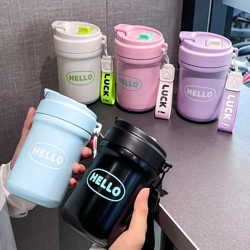 

Portable Straw children Thermos Cup Secure 316 Shake Simple Campus High Appearance Level Water Cup Pupils Water Bottle New Cup