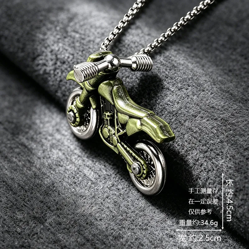Hot Sale Off-road Motorcycle Pendant Necklace Vintage Locomotive Stainless Steel Sweater Chain for Men Women