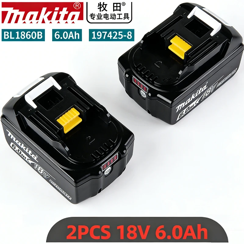 Oryginalny akumulator Makita 18V 6,0Ah Oryginalny akumulator wielokrotnego ładowania Makita 18V do elektronarzędzi Ładowarka BL1850B BL1860B