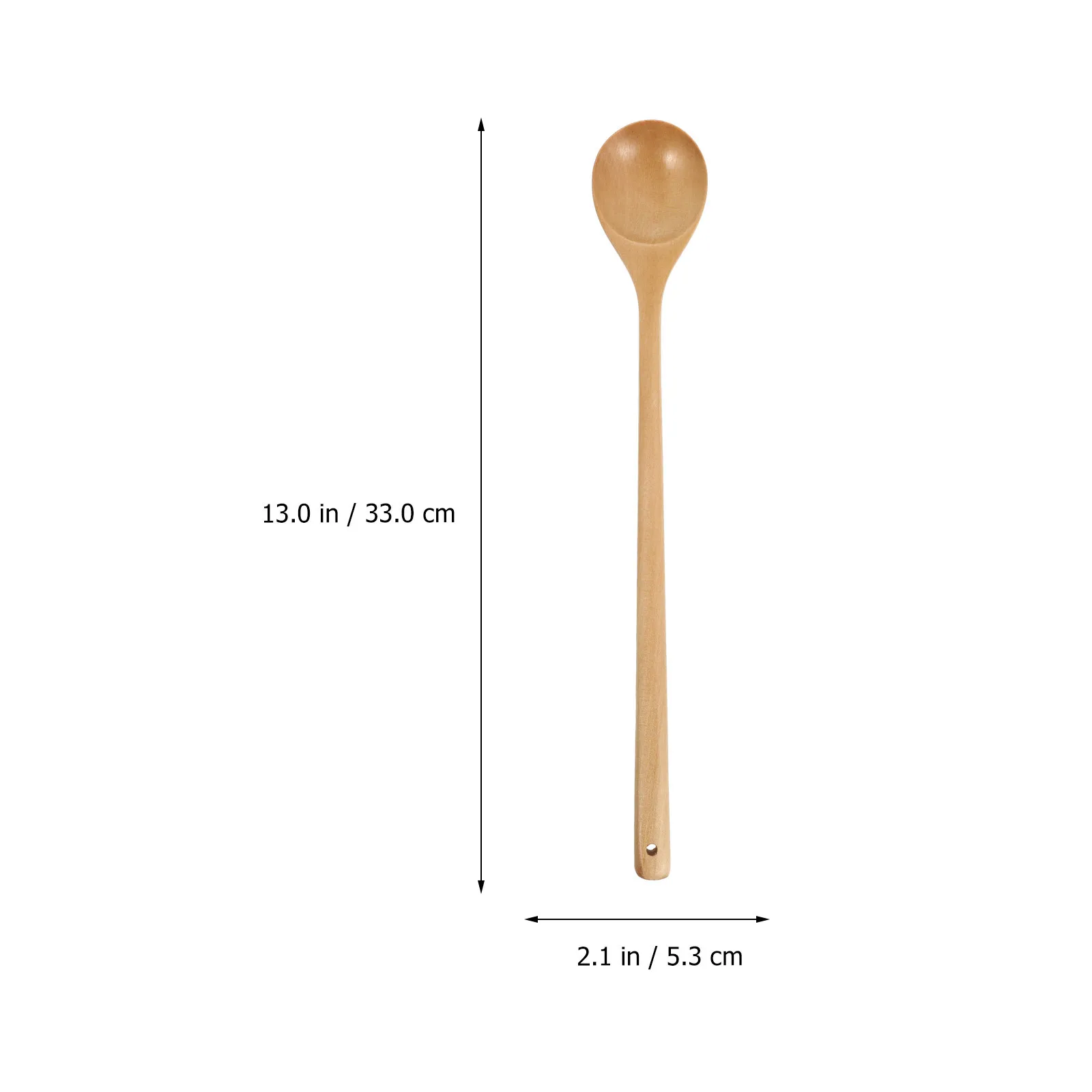 1pc Wooden Soup Spoon Long Handle Round Japanese Style Stirring Spoons For Kitchen Utensil Food Honey Mixing Spoons