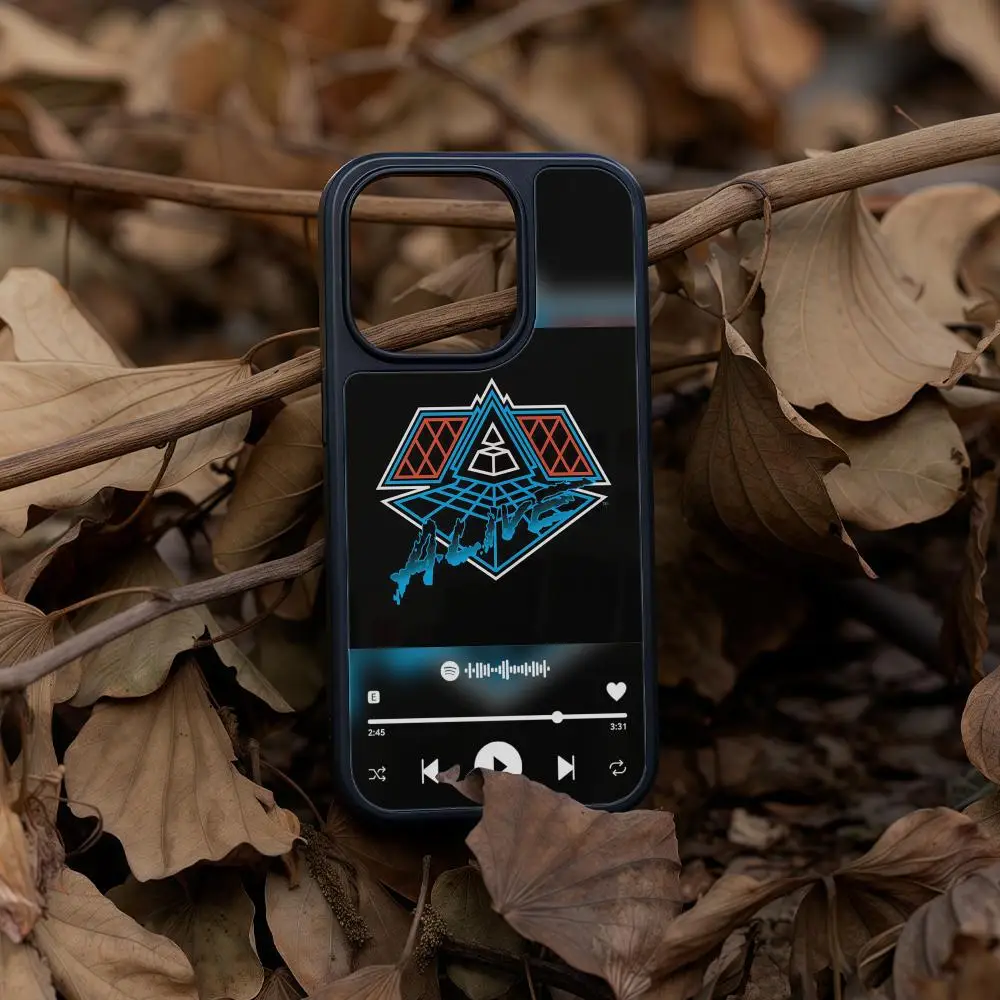 

D-Daft P-Punk Phone Case For IPhone 17 16 15 14 13 12 Pro Max Plus Black Frame Acrylic Carbon Fiber Hard Shell