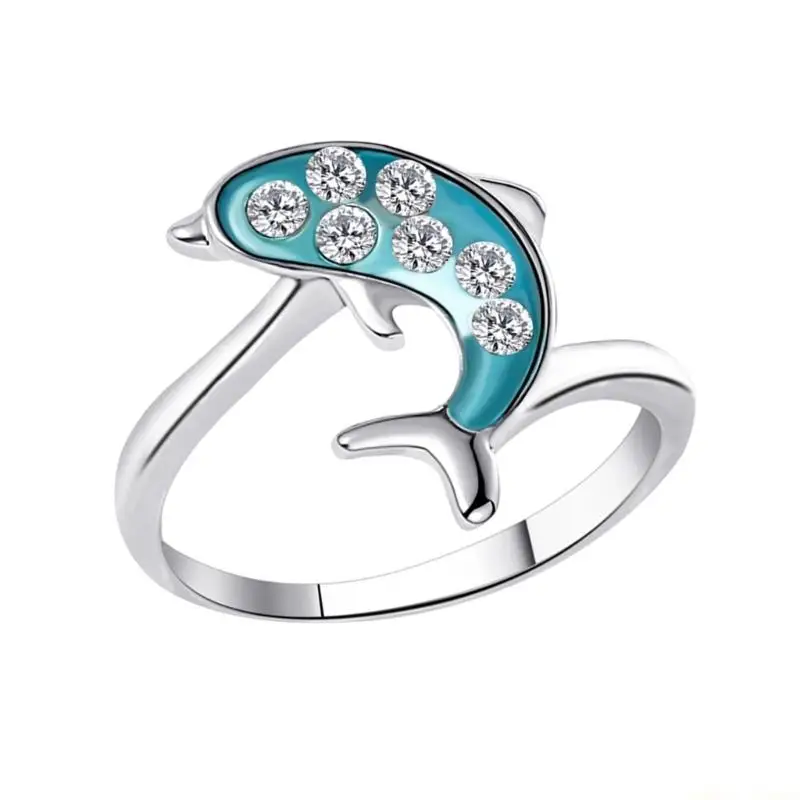 31BF Aquatic Life Themed Comfort Rings Tarnish Resistant Alloy Jewelry Gift for Sea Culture Lovers