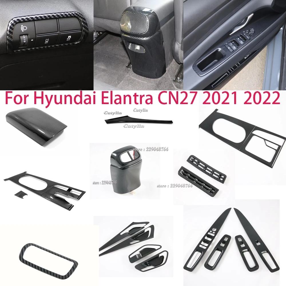 For Hyundai Elantra CN7 2021 2022 Car Center Console Gear Shift Panel strip Rear AC Outlet Cover Trim Accessories Auto Styling