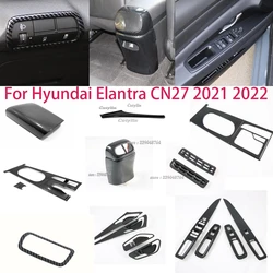 For Hyundai Elantra CN7 2021 2022 Car Center Console Gear Shift Panel strip Rear AC Outlet Cover Trim Accessories Auto Styling