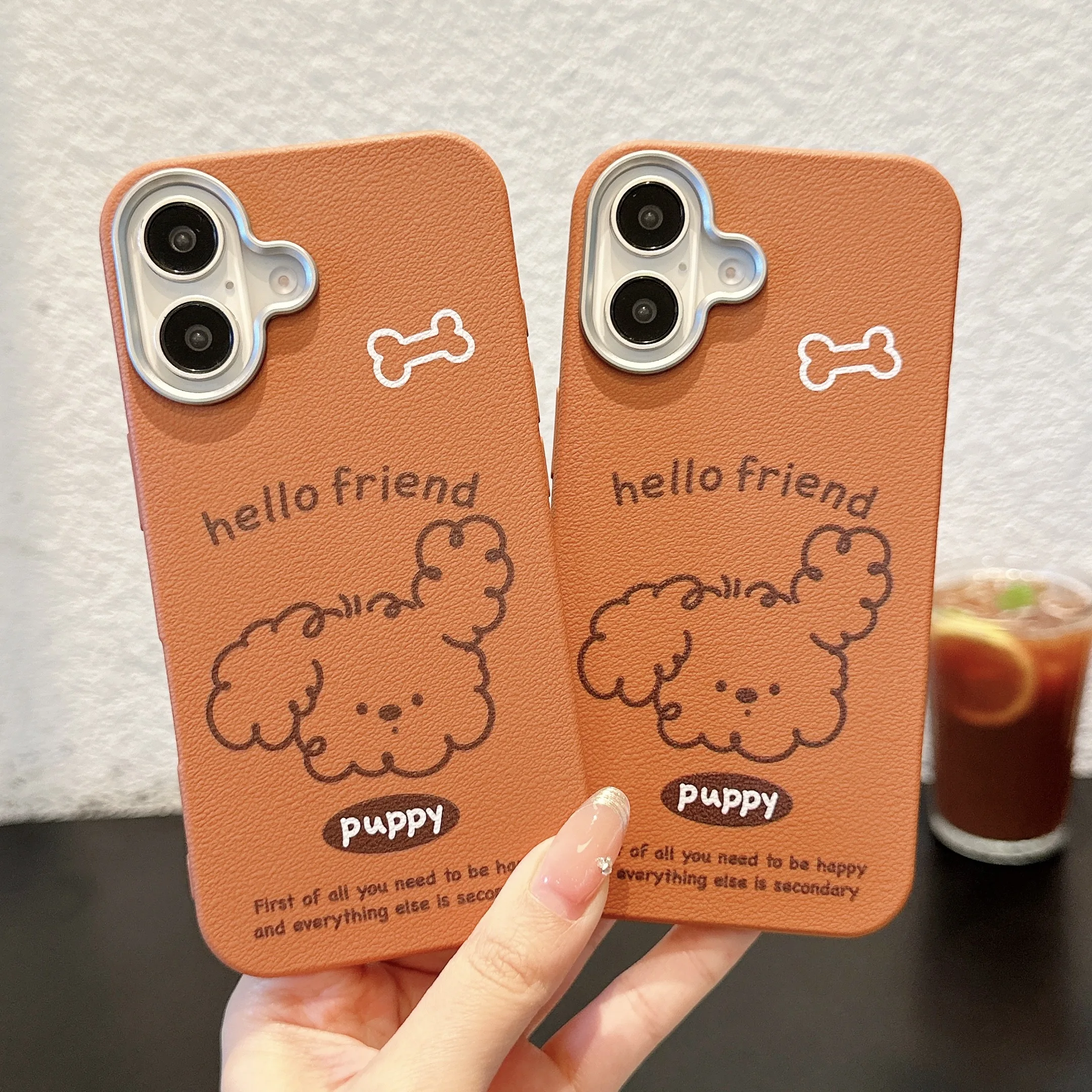 For iPhone 16 15 14 13 12 11 Pro Max Plus Case INS Cats Imitation leather Phone Case Shockproof Cover Soft Funda