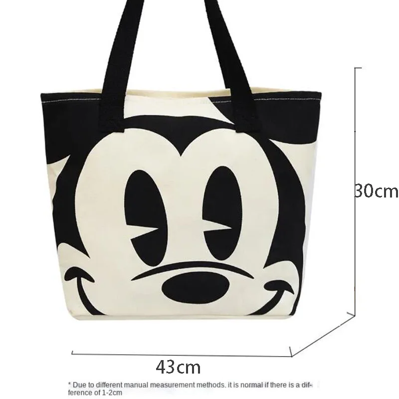 Disney New Mickey Minnie Canvas Bag Women's Versatile Casual Shoulder Bag Commuter Handbag Large Capacity Multifunctional Bag image 5