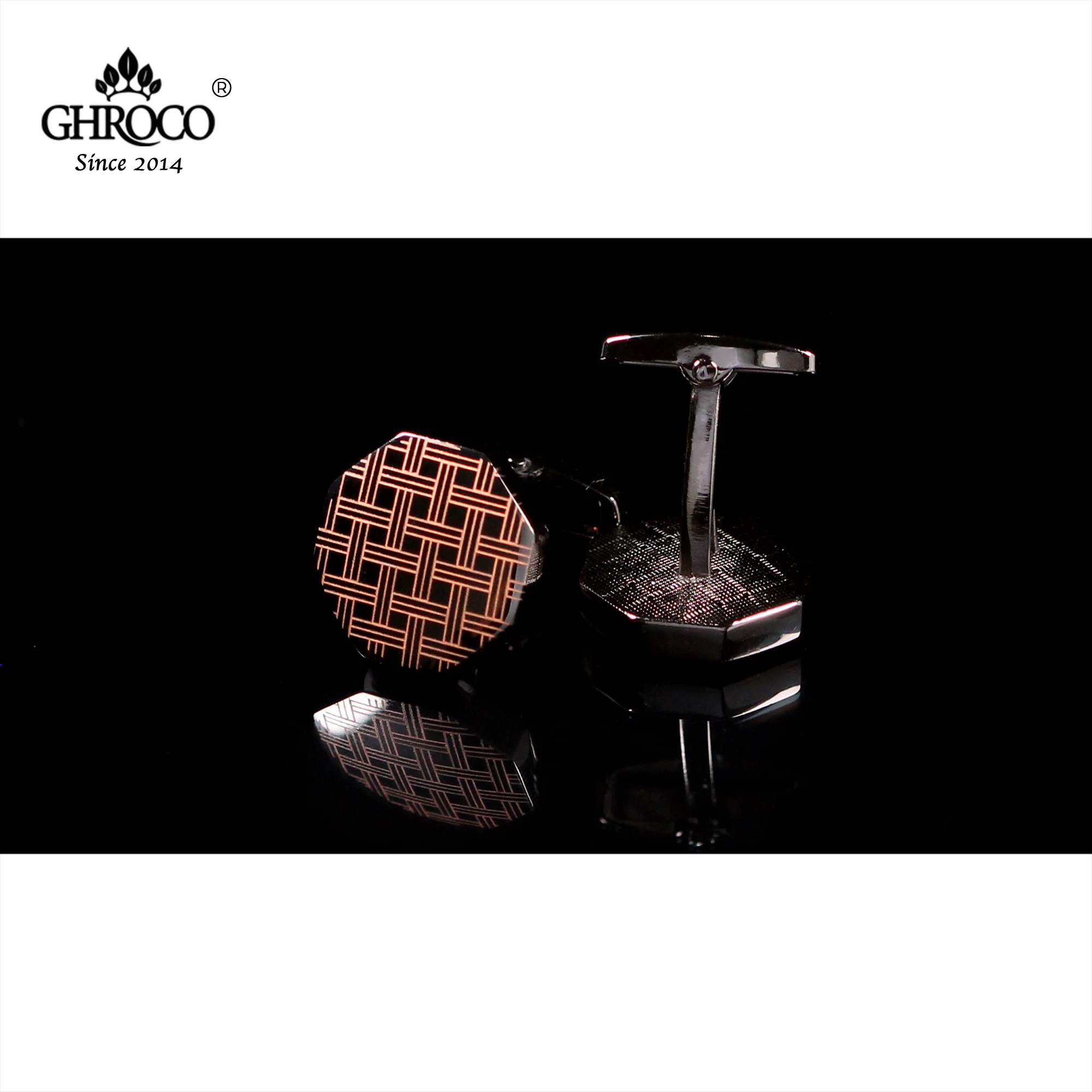 

GHROCO High Quality Exquisite Surface Laser Printed Shirt Cufflinks Fashion Luxury Gifts for Business Men Ladies and Wedding
