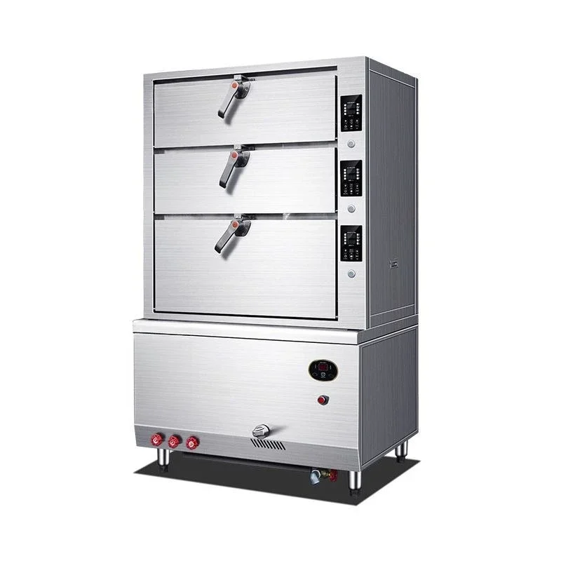 

Three-door seafood steamer commercial, fully automatic electric steamer hotel, high-efficiency electric steamer