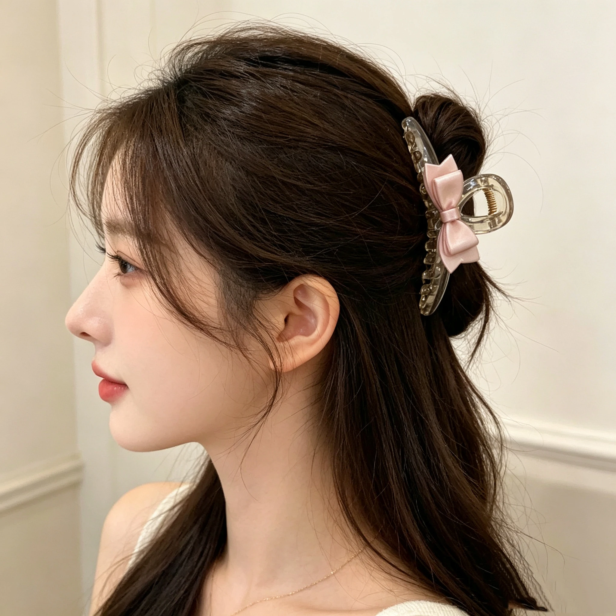 Korean Acrylic Bow Dragon Bone Shark Hair Claw French Style Arc Large Hair Clamp for Women Back Head Hair Accessories view 4