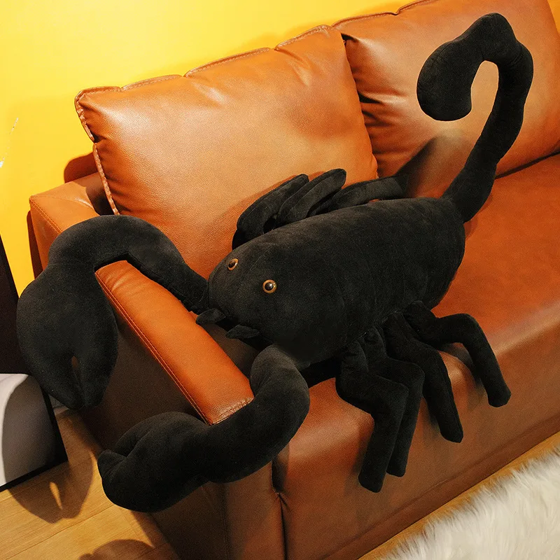 Lifelike Black Scorpion Funny Plush Animal Toy Spoof Toys Props Christmas Birthday Halloween Gifts For Kids Boys