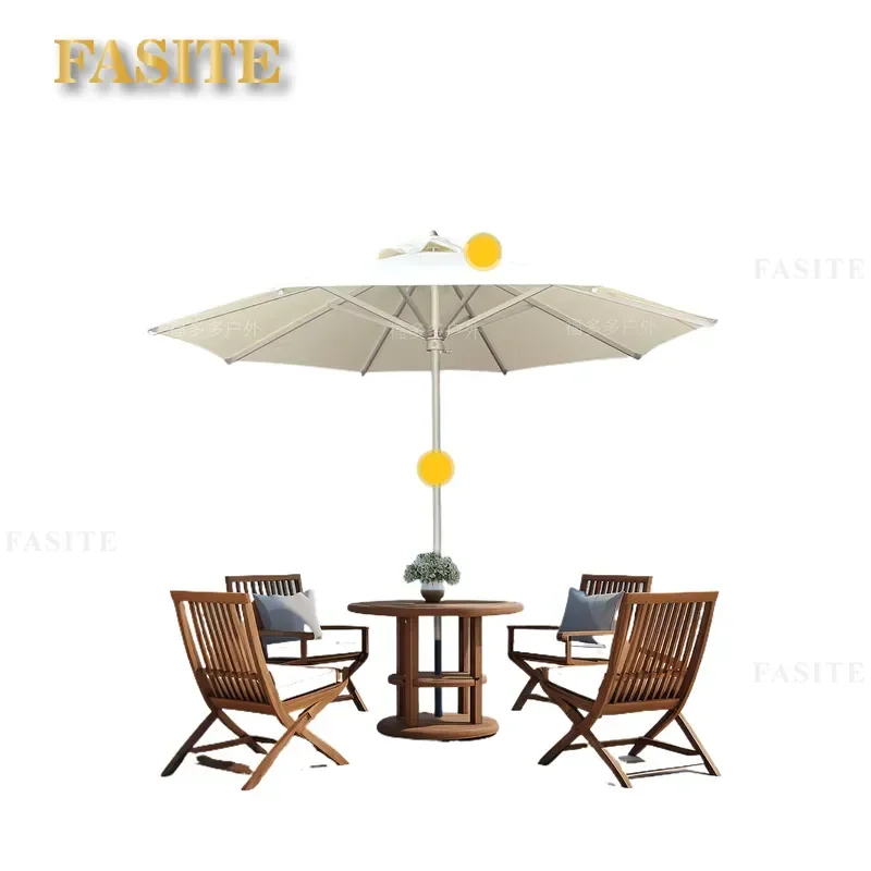 For 48mm Aluminum Alloy Middle Column Outdoor Parasol Strong Wind Resistant Sun Umbrella for Courtyard Hotel Beach Luxury