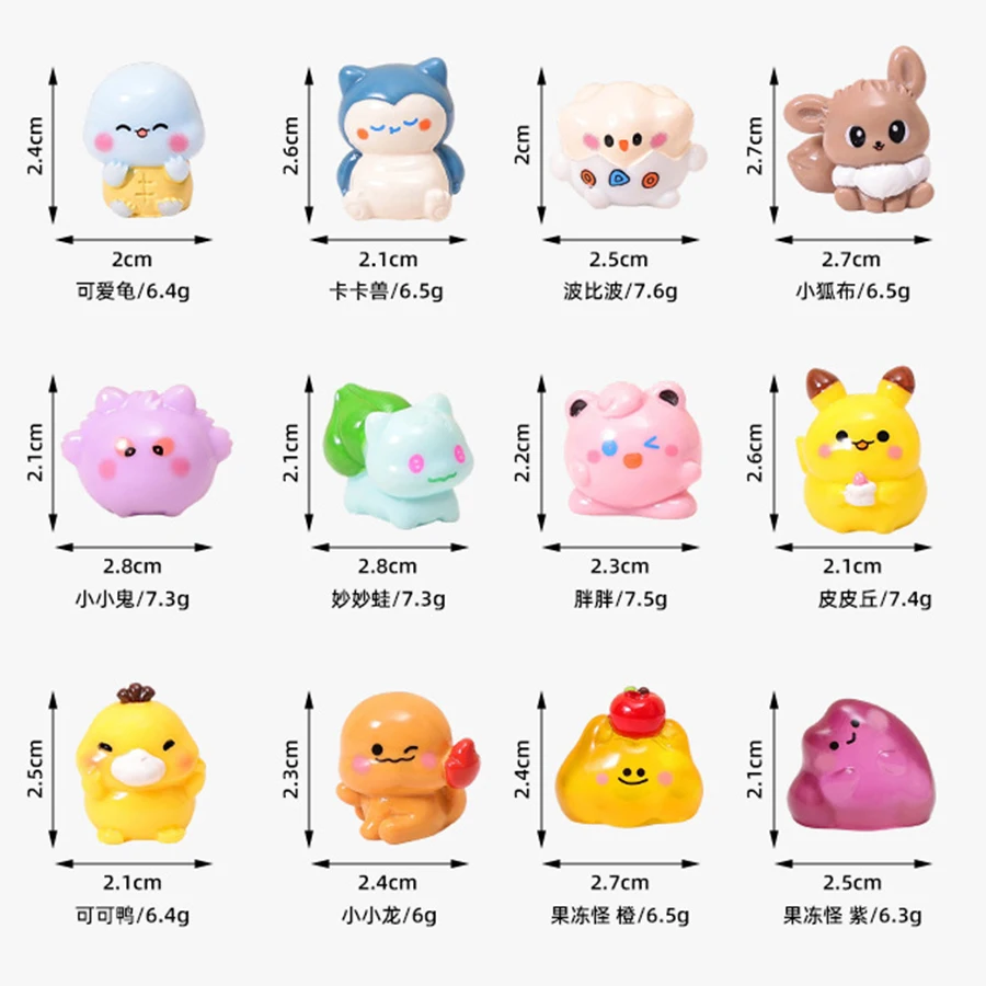 6 Stück/Set Anime-Figuren, Taschenmonster, niedliche Statuen, Schreibtischdekoration, Sammlerstück, Q.ver-Spielzeug, Geschenk für Feste und Geburtstage – Detail 1