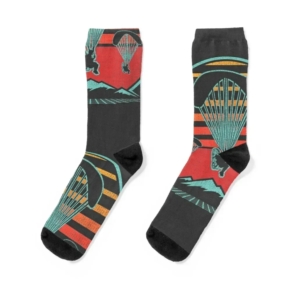 

Paramotor Powered Paragliding Retro Vintage 80s Style Gift Socks crazy soccer anti-slip Socks Women's Men's