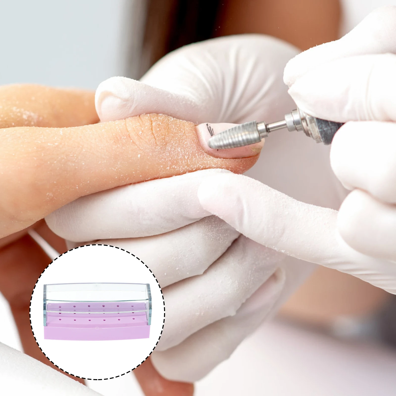 صندوق تخزين رأس الطحن، صناعة متقنة، حاوية لقم مثقاب الأظافر تحافظ على أدواتك المنظمة مثالية للتدريب على فن الأظافر #1